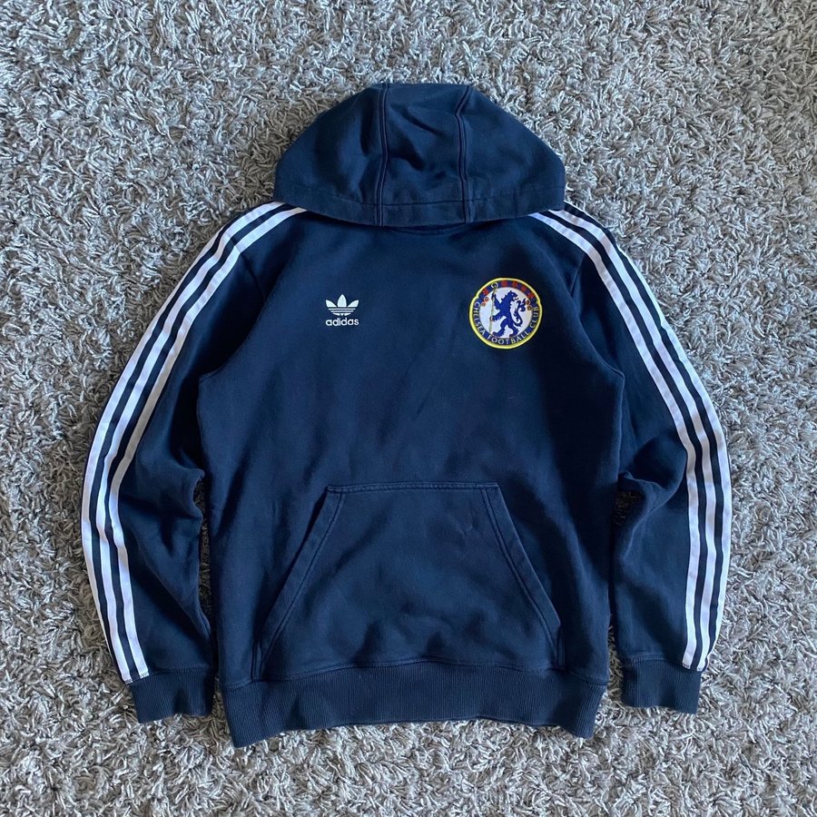 Chelsea fc Adidas blå huvtröja - S