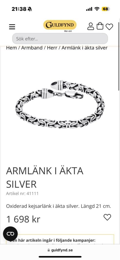 Kejsarlänk silver