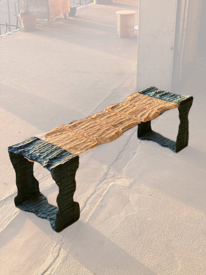 Handmade bench in solid wood for sale