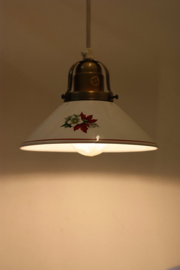 Gammal tak/fönster lampa porslin kupa chaby stil RETRO