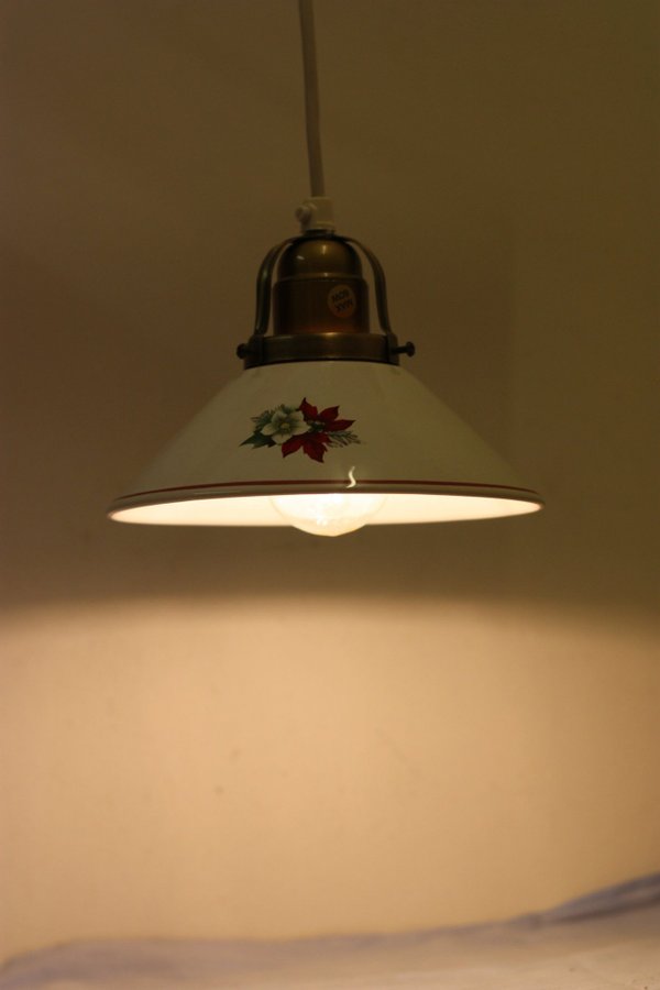 Gammal tak/fönster lampa porslin kupa chaby stil RETRO