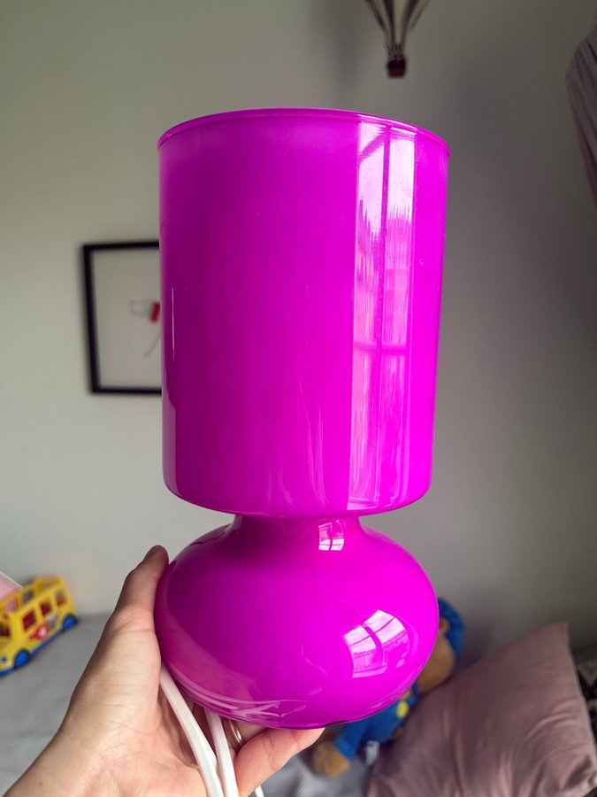 Lila bordslampa av glas - Vintage Ikea