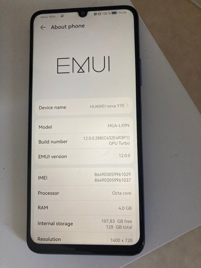 Huawei nova Y70 4 GB Octa core