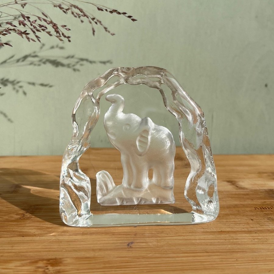 Glasblock / kristallblock - elefant - glas