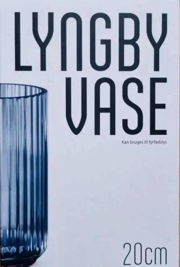 Ny Lyngby Vase I Blå Glas 20cm