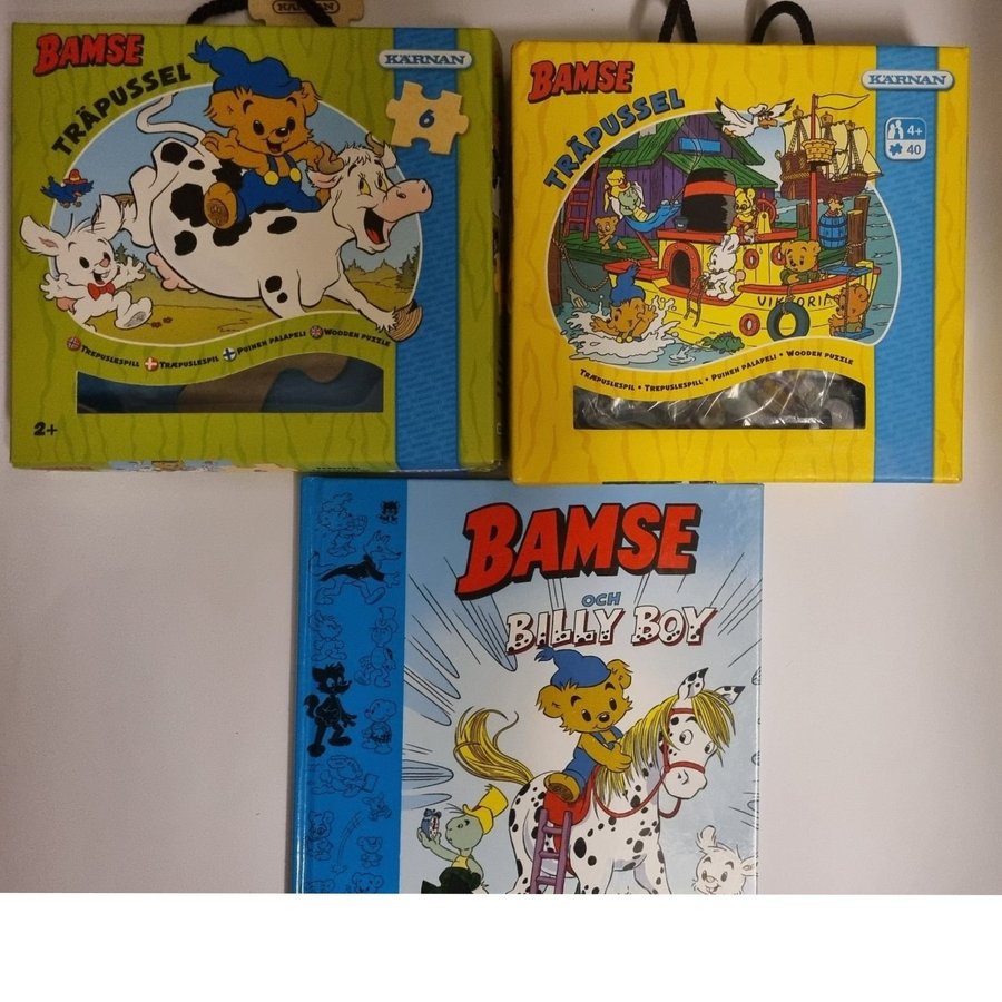 Bamse pussel och bok