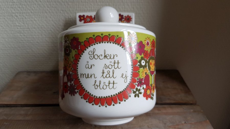 Sockerburk Sockerskäppa Turi-design Folklore Figgjo Flint Retro 70-tal