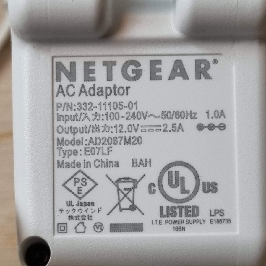 Strömadapter för accesspunkter Netgear (NY) Vit AC Adaptor