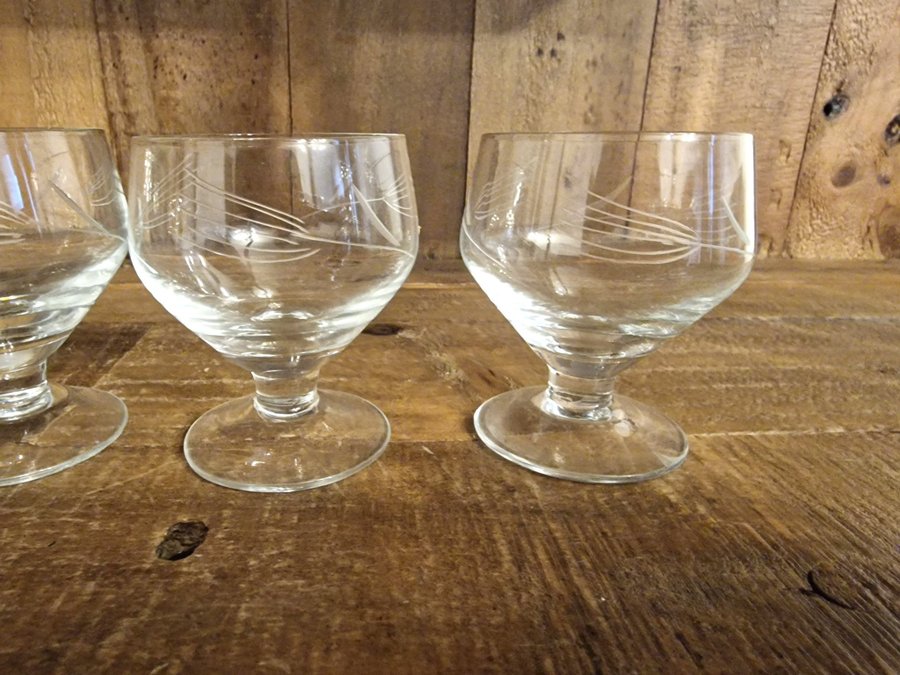 6 st vintage Svenska äldre retro starkvin glas likörglas portvinsglas