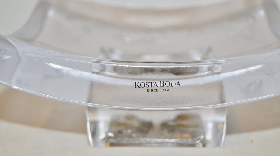 Kosta Boda - Bertil Vallien - "Domino Silver Love" - Fat - Konstglas - Signerad