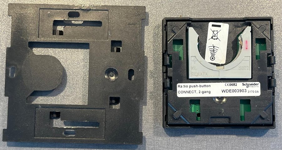 Schneider Electric - Z-Wave tryckknapp Exxact Connect 2 vippor antracit