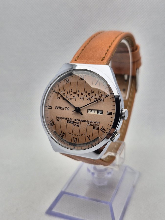 Vintage Soviet Raketa Perpetual Calendar Watch