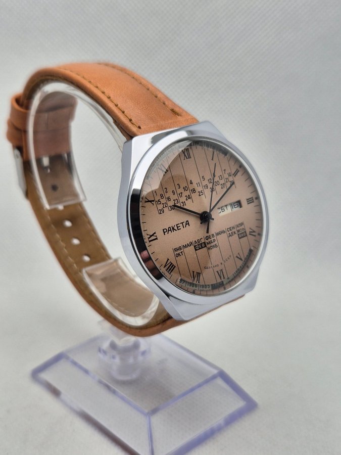 Vintage Soviet Raketa Perpetual Calendar Watch