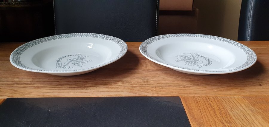 2 Vintage Tallrikar / Djuptallrikar Berns Restauranter NK Gustavsberg