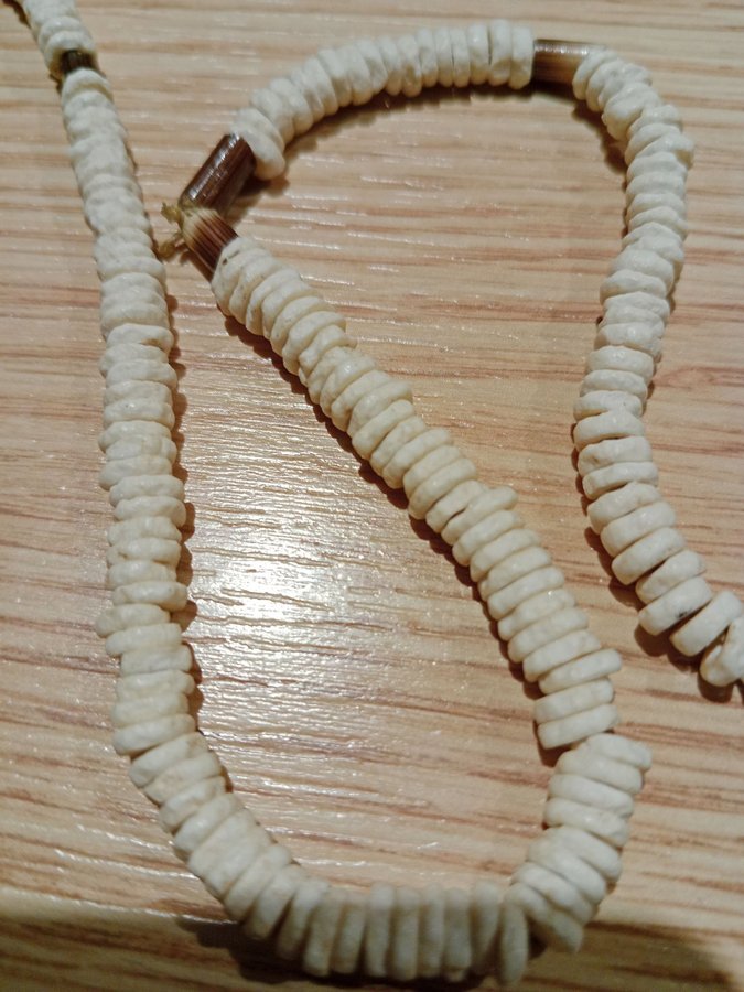 White Ostrich shell necklace