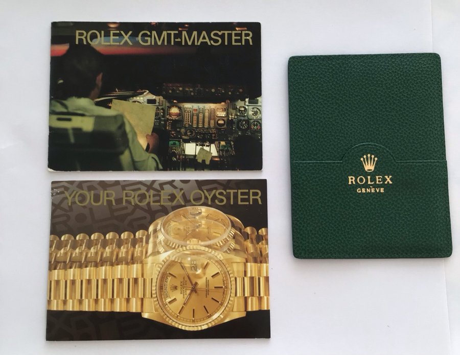 Rolex Gmt Master/ Your Rolex Oyster booklets 1999 med tillbehör