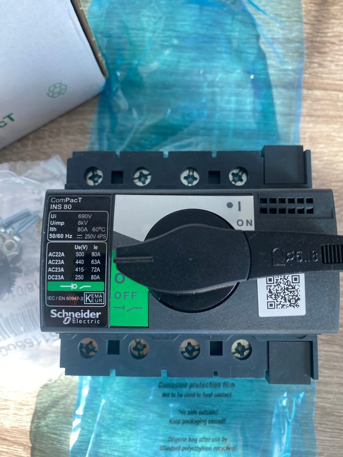 Schneider Electric 28905 Lastfranskällare 80A 250V/DC 500V/AC 1st