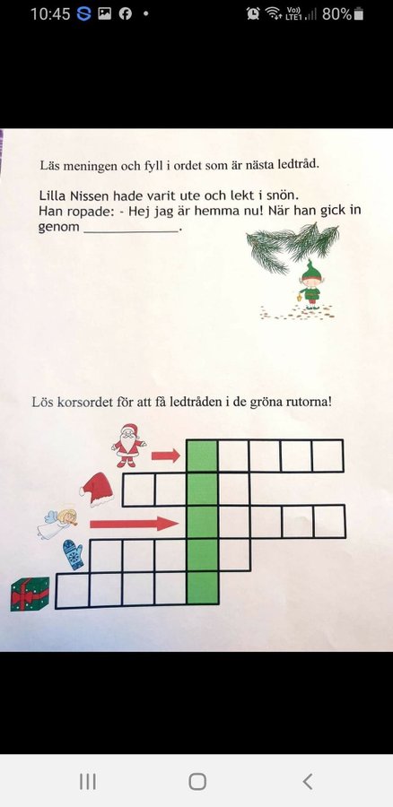 Julens skattjakt för barn ca 7-10 år VIA BREV