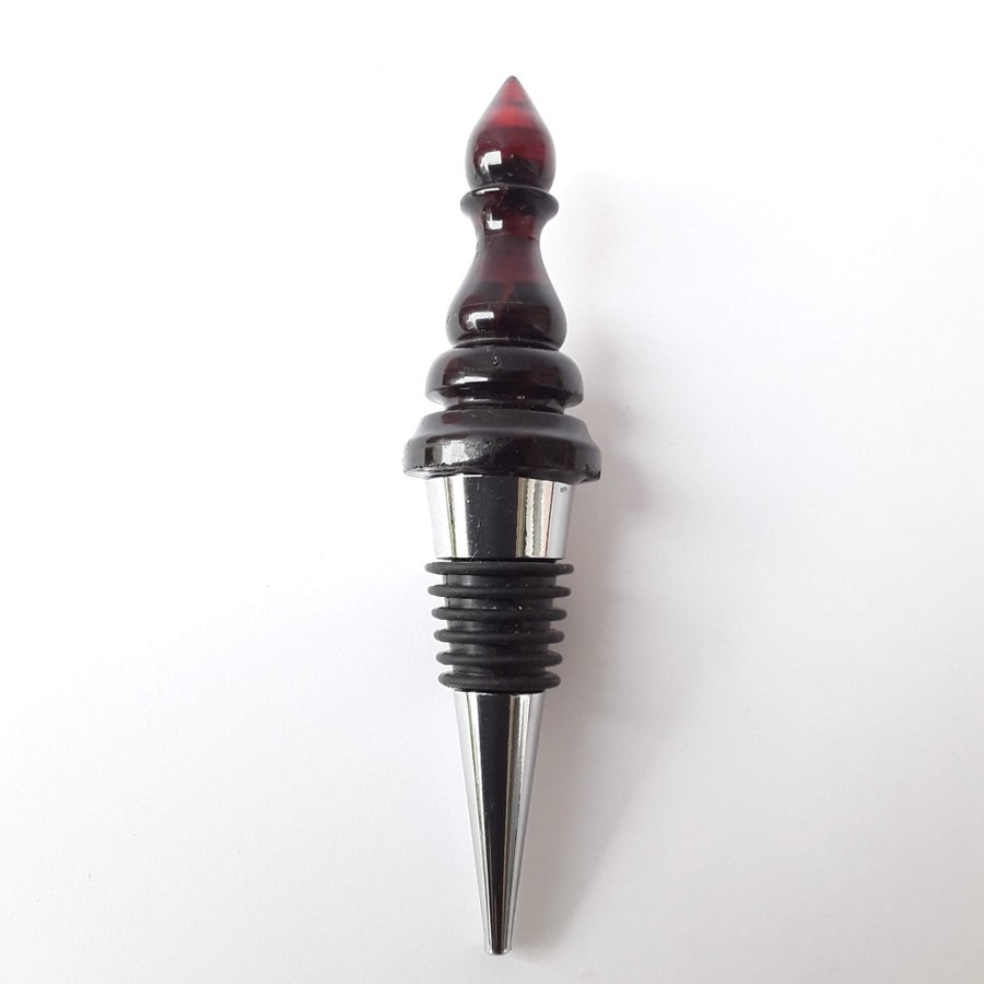 Bishop chess piece All bottle stopper with Baltic amber Metal decorative cork