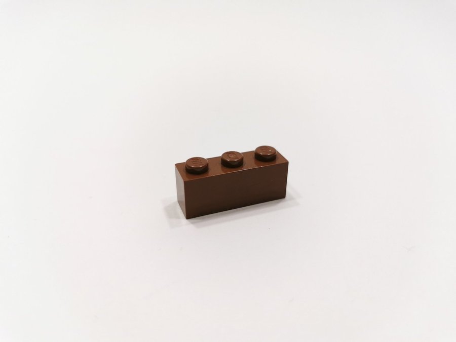 Lego - brick - bas - 1x3 - part 3622 - brun (reddish)