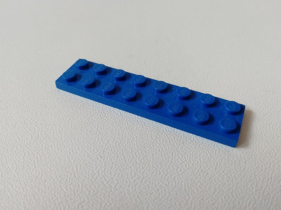 Lego - plate - platt - bas - 2x8 - part 3034 - blå