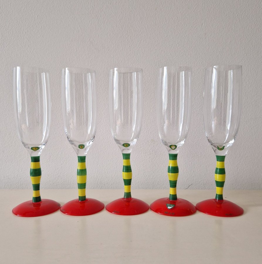 5st Orrefors, "POLKA" Champagneglas Design- Anne Nilsson