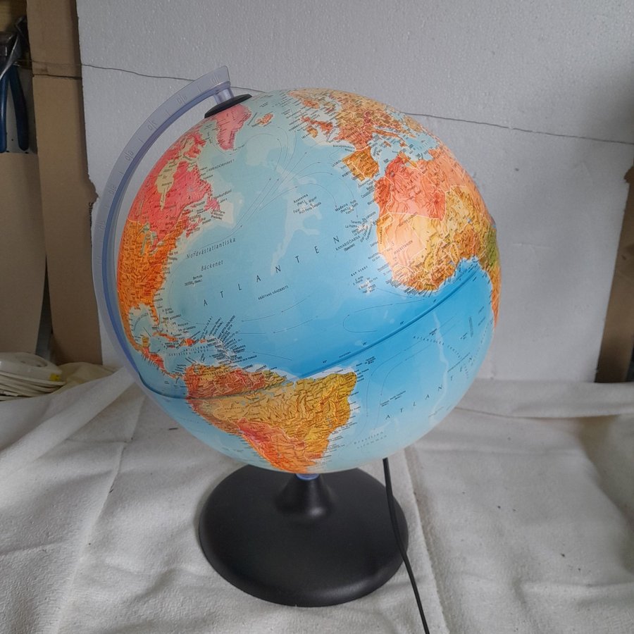 Mycket fin jordglob med belysning! Lampa bordslampa - Made in italy atlas globe