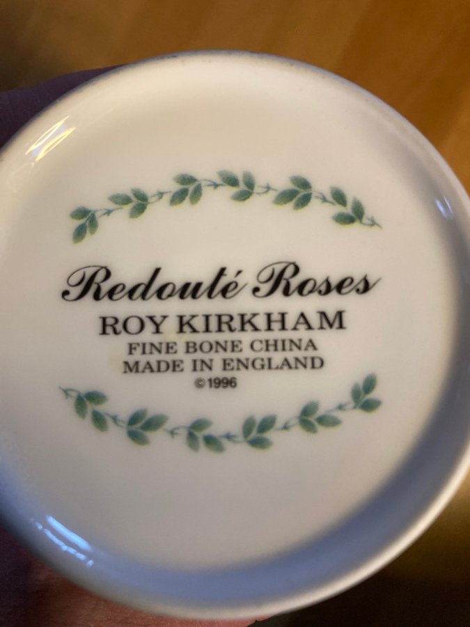 6 st Redouté Roses koppar Roy Kirkham England