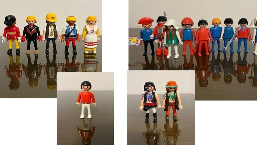 17 stycken Playmobil figurer från 1974, 1992-97, 1981 samt 2011Geobra