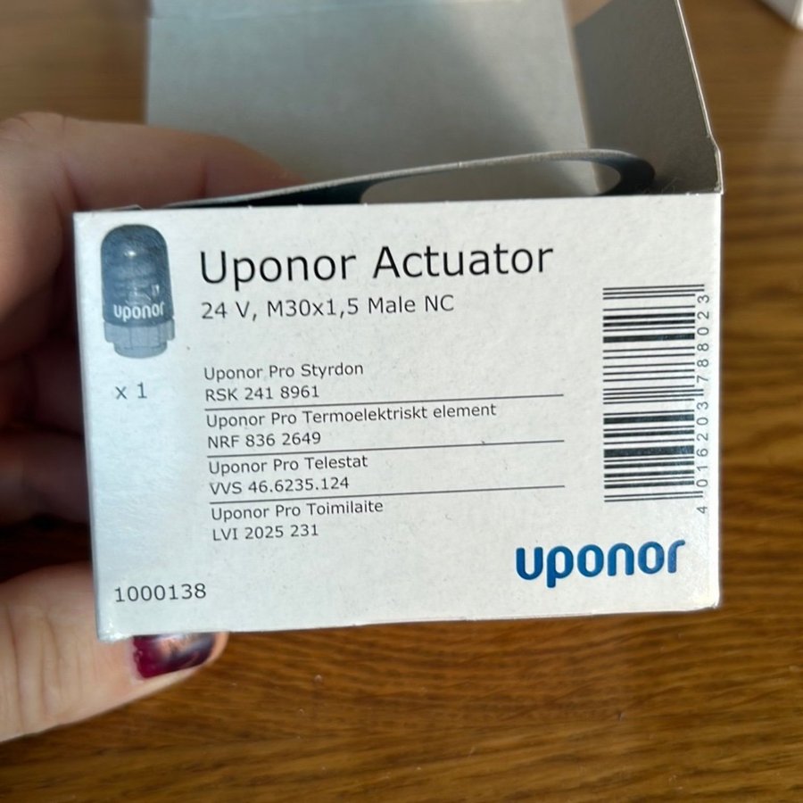 Uponor Aktuator 24V, M30x1,5 Male NC