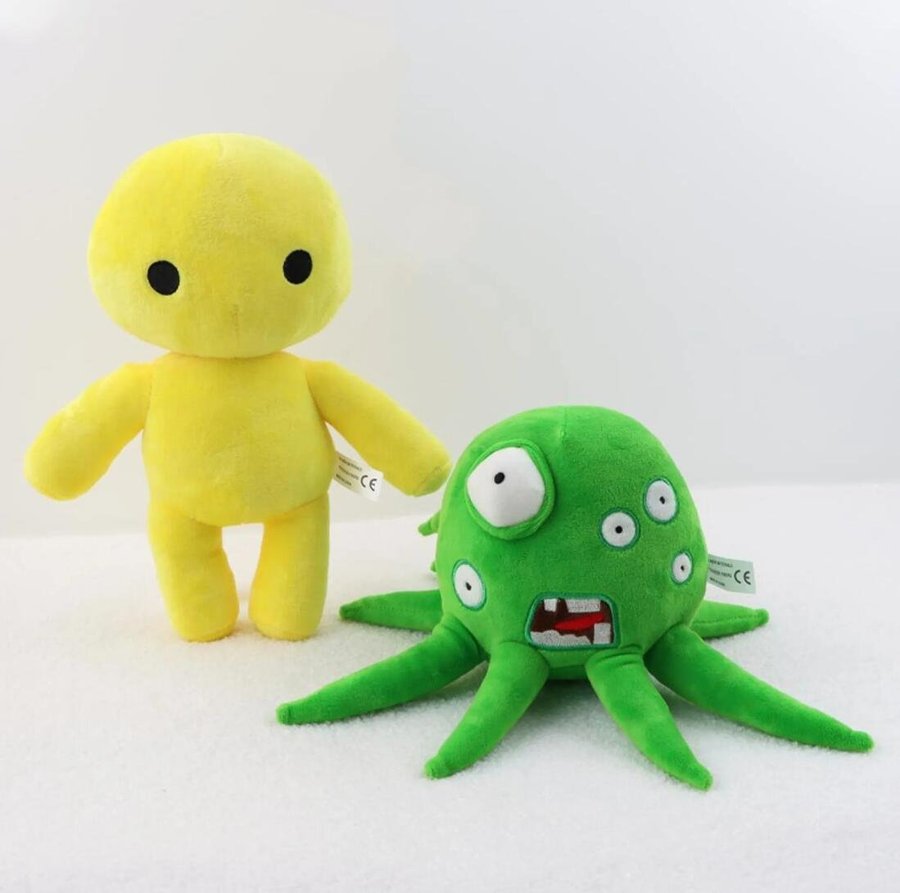 Wobbly Life Plush Toy Set of 2 - Yellow Humanoid and Green Octopus