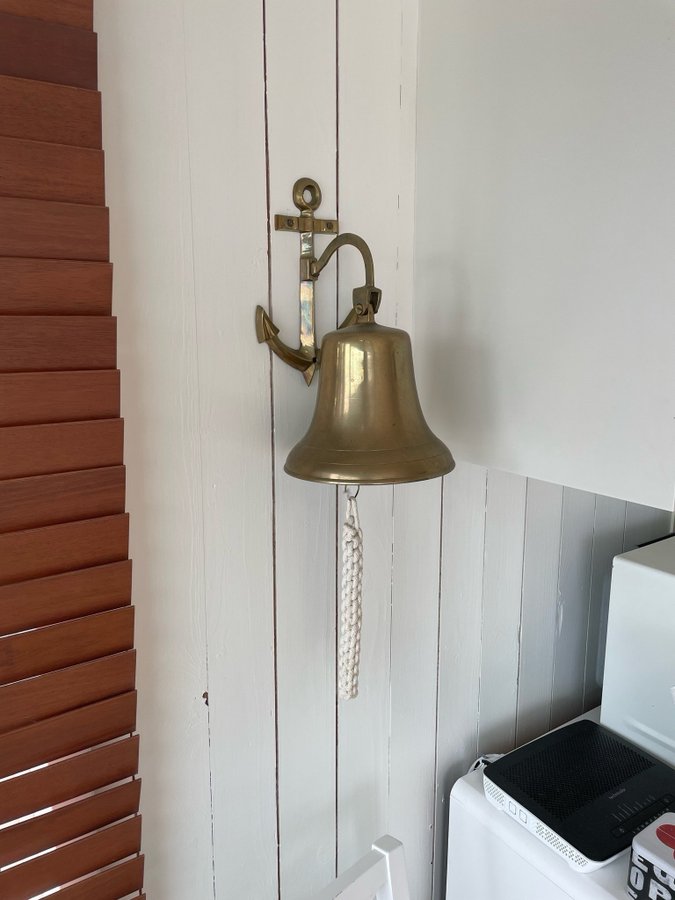 Antik mässing hängande ankare Bell 12"