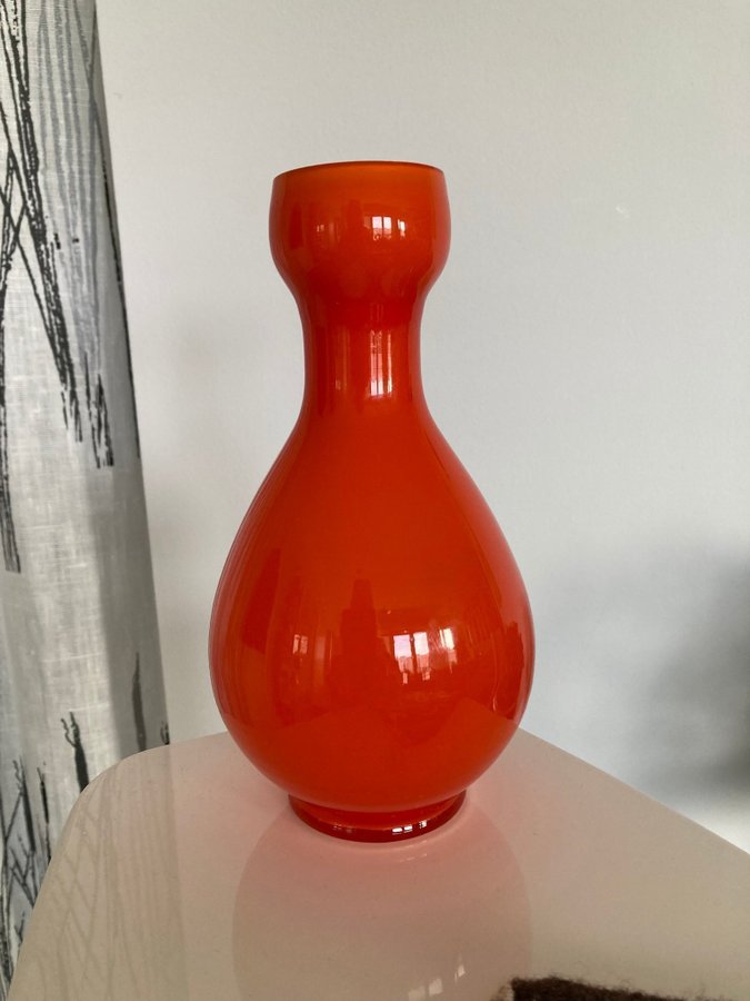 Elme orange vas 182 cm Carl Olof Bogarp vintage