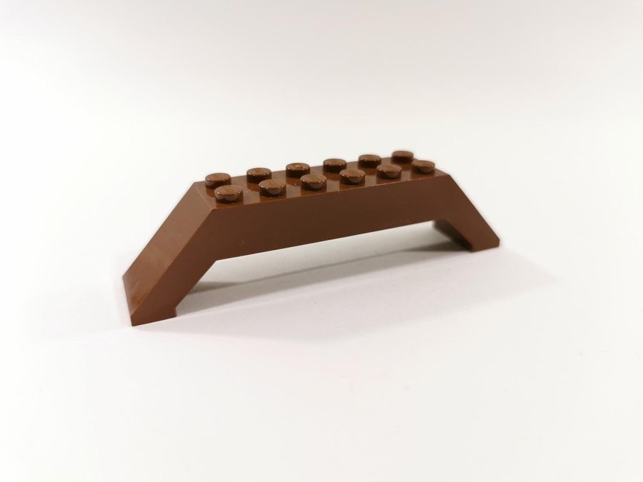 Lego - båge - slope - 10x2x2 - part 30180 - brun (old brown)