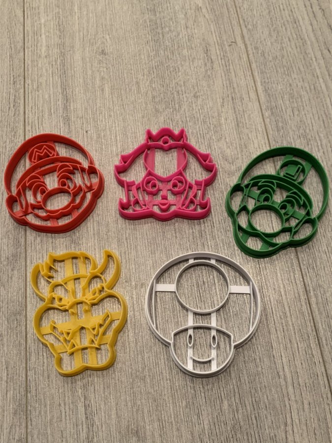 Super Mario - Kakform - bakform - kakor - Cookie Cutter 5st