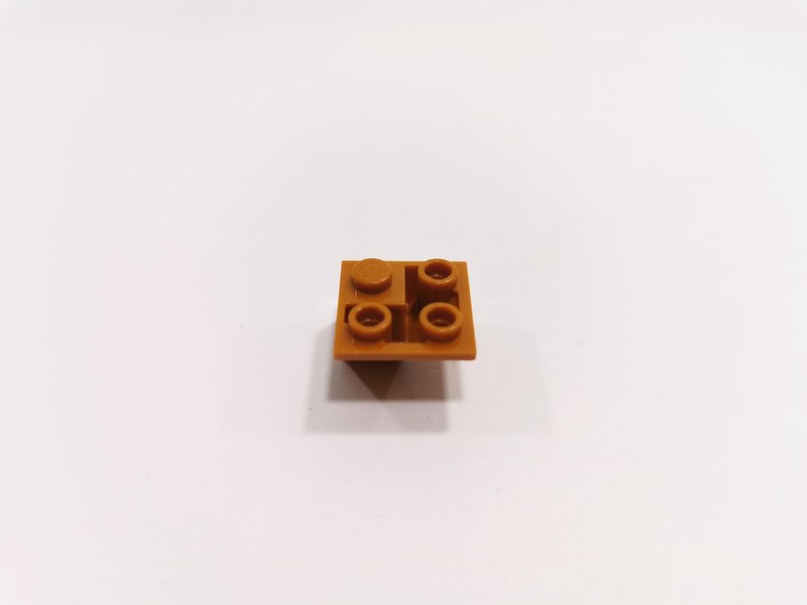 Lego - slope - sned - hörn - omvänd - tak - 2x2 - part 3676 - dark orange