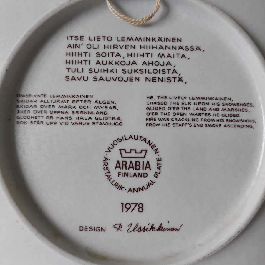 ÅRSTALLRIKAR Arabia Raija Uosikkinen 1978