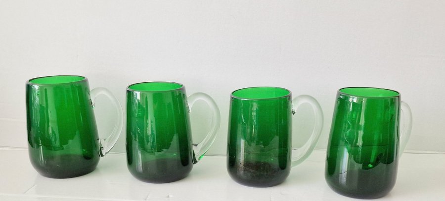 4 st glasmuggar ölglas ölmuggar öl Finland 60 talet retro vintage