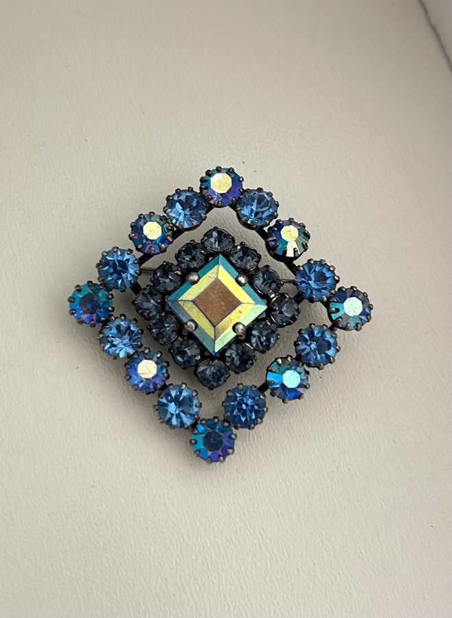 Vintage glas kunst broche fra 1950erne