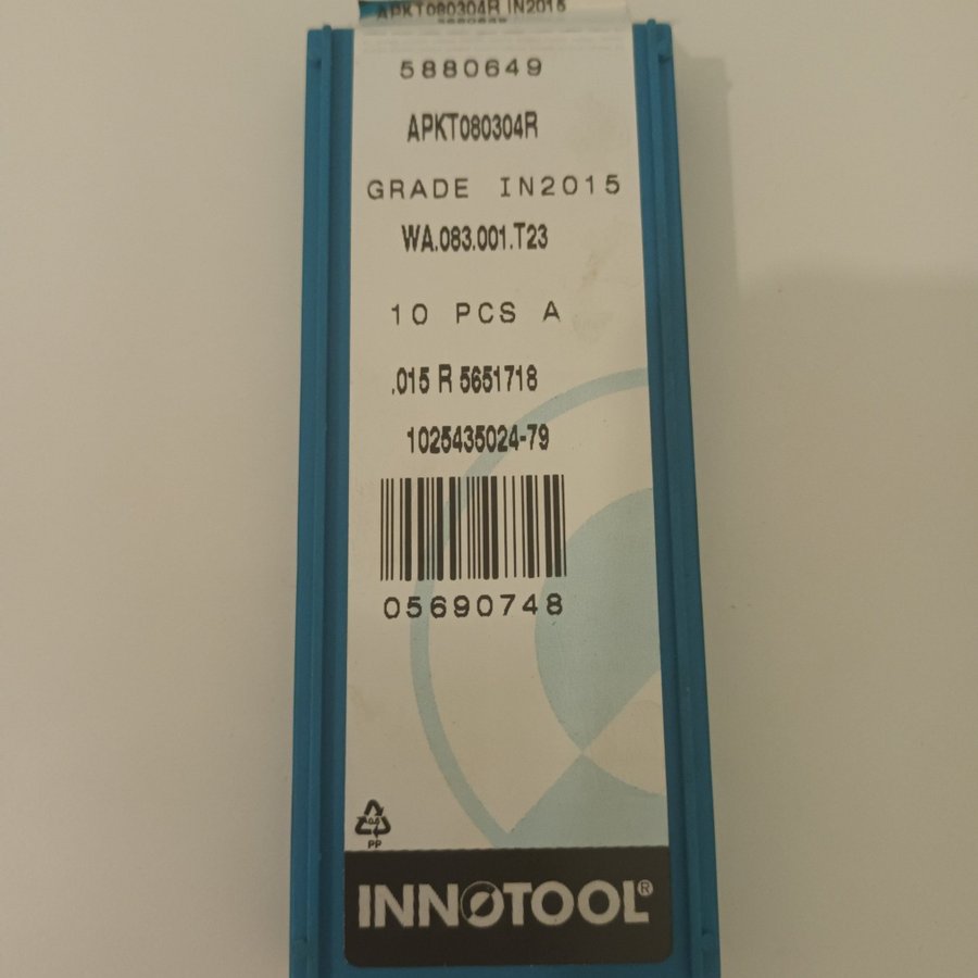 Inntool APKT080304R GRADE IN2015