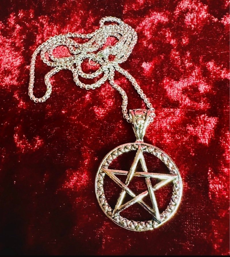 Nytt halsband Pentagram Satanic Ockult Wicca Metal Goth Rock Punk Alternativ