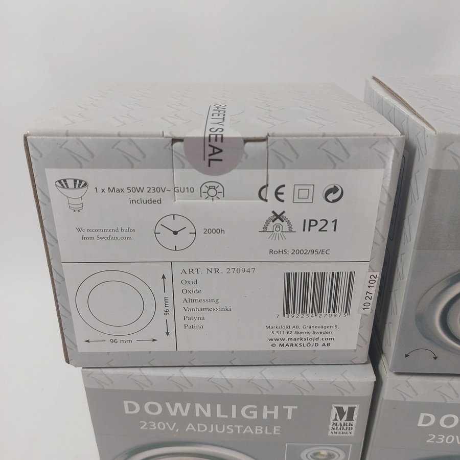 4st Nya Downlight lampor / inbygnadslampor Mark Slöjd a1