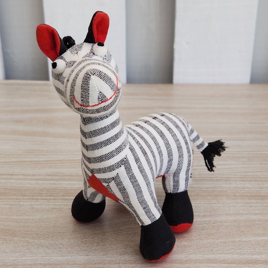 Zarra the Zebra Plush Stuffed Animal Fair Trade Sri Lanka