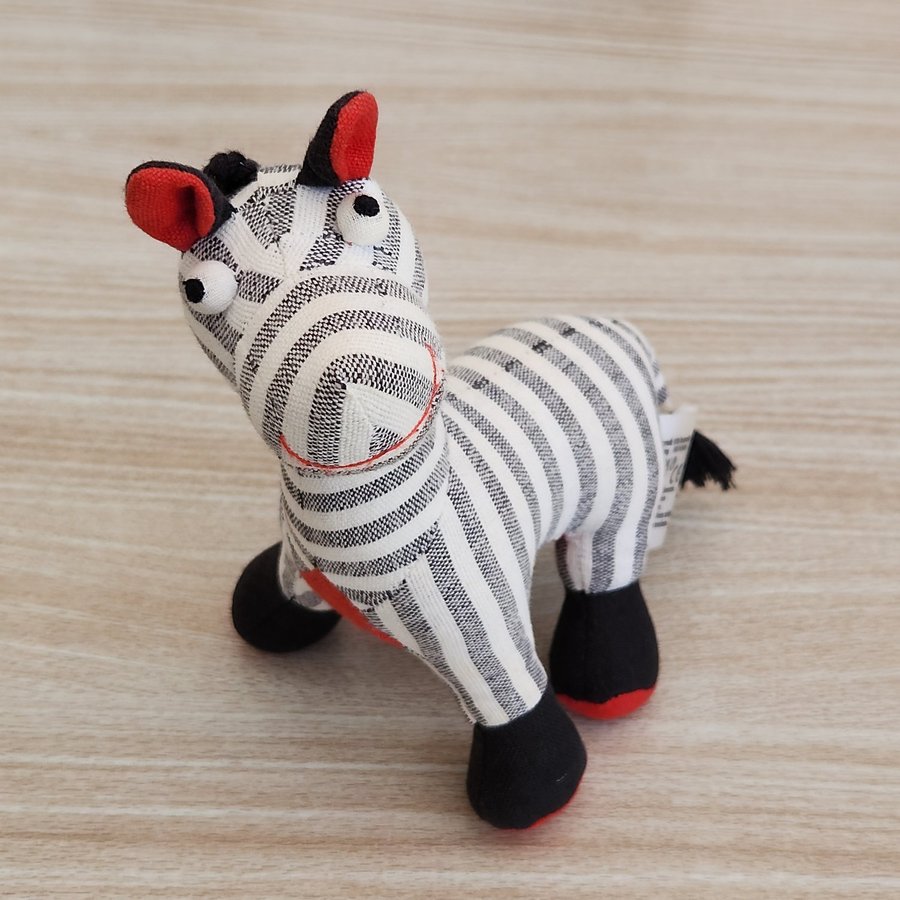 Zarra the Zebra Plush Stuffed Animal Fair Trade Sri Lanka