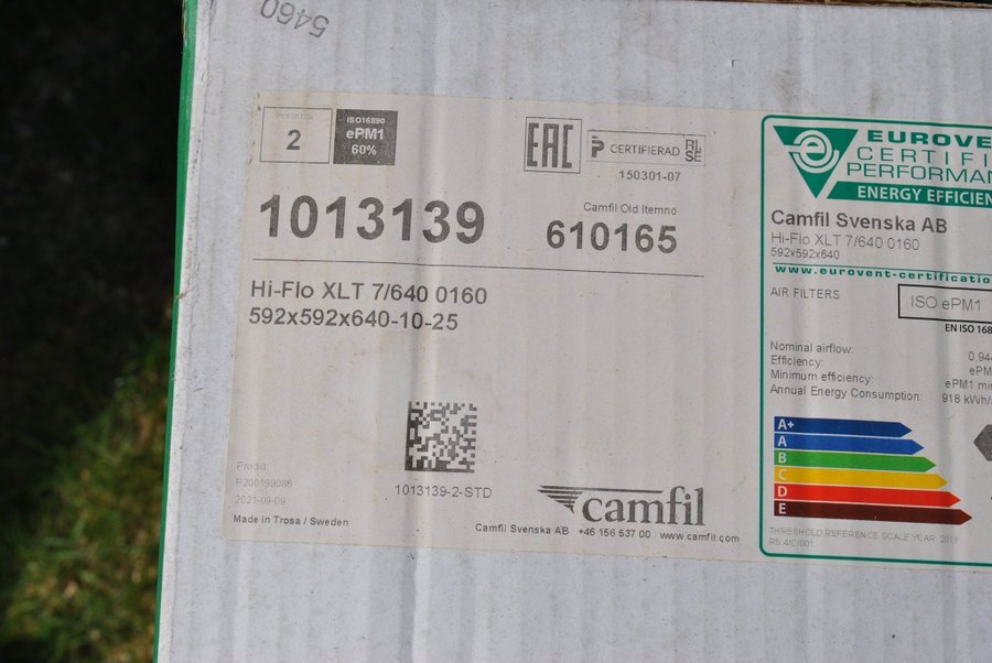 Camfil HI-Flo XLT 7/640 0160 562x592x640-10-25