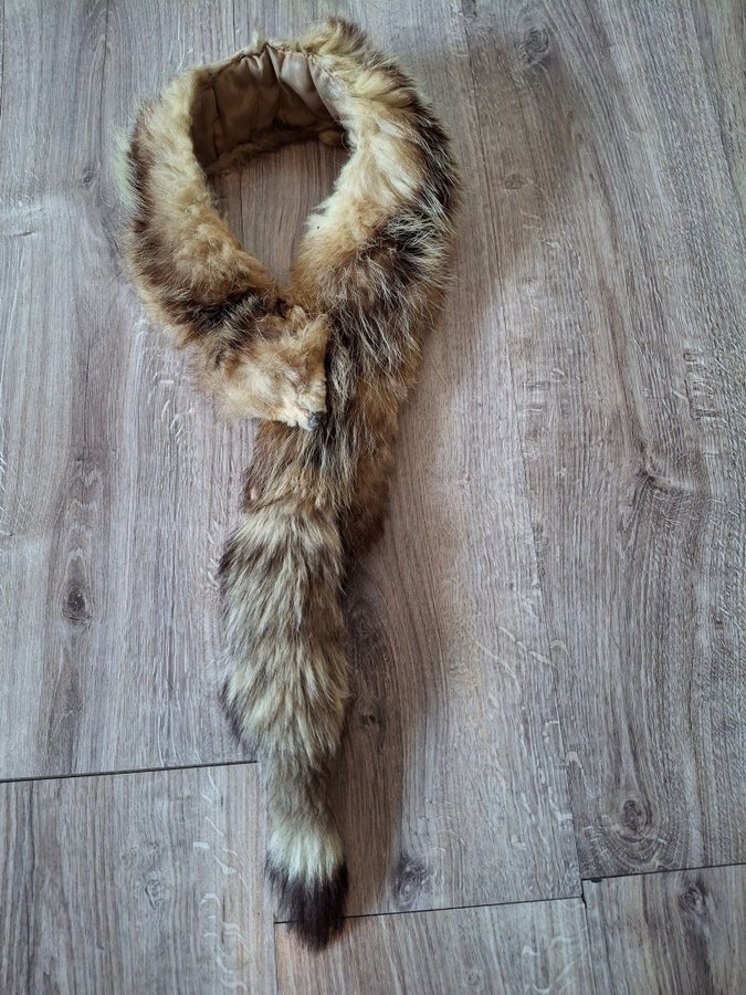 Vintage brun 6st bruna äkta mink stola minkskinn mink päls halsduk coyote stola