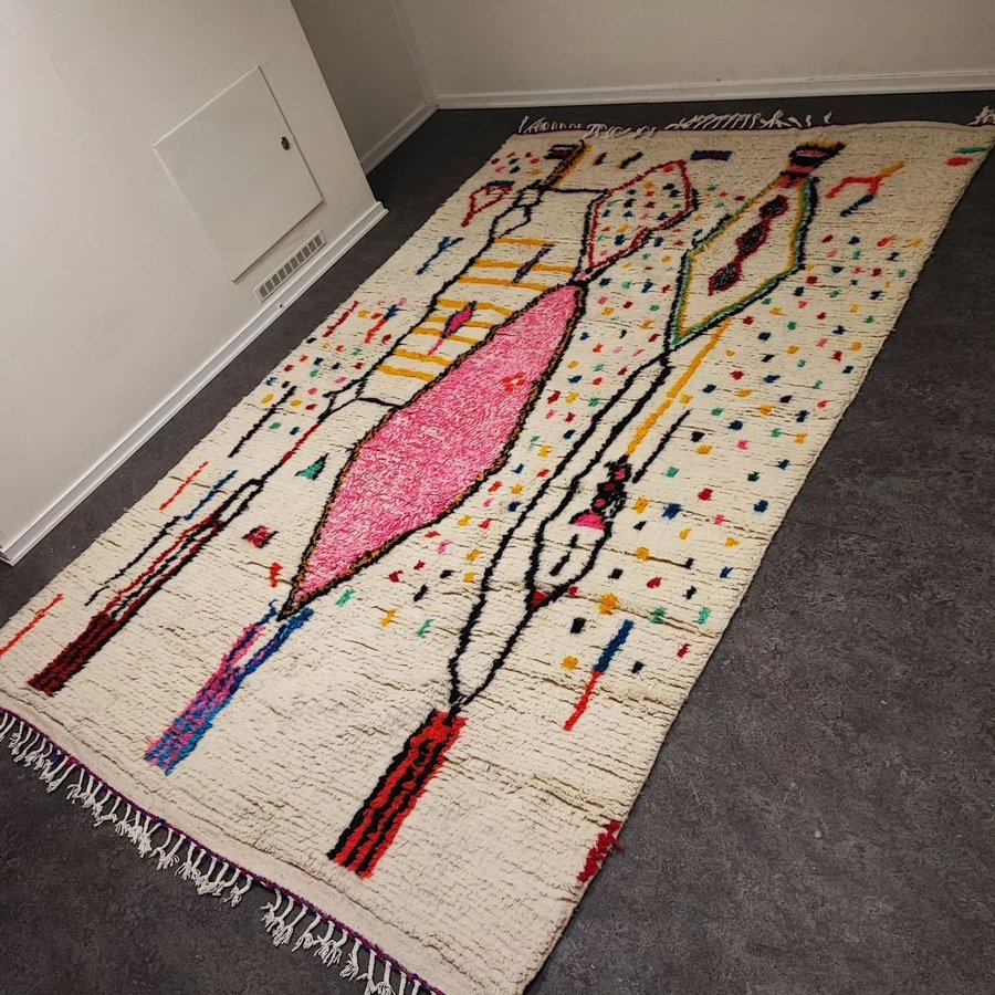 Unik äkta ull Berber matta 200×300 cm