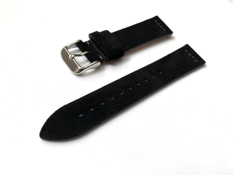 Klockband Mocka 20mm - Svart