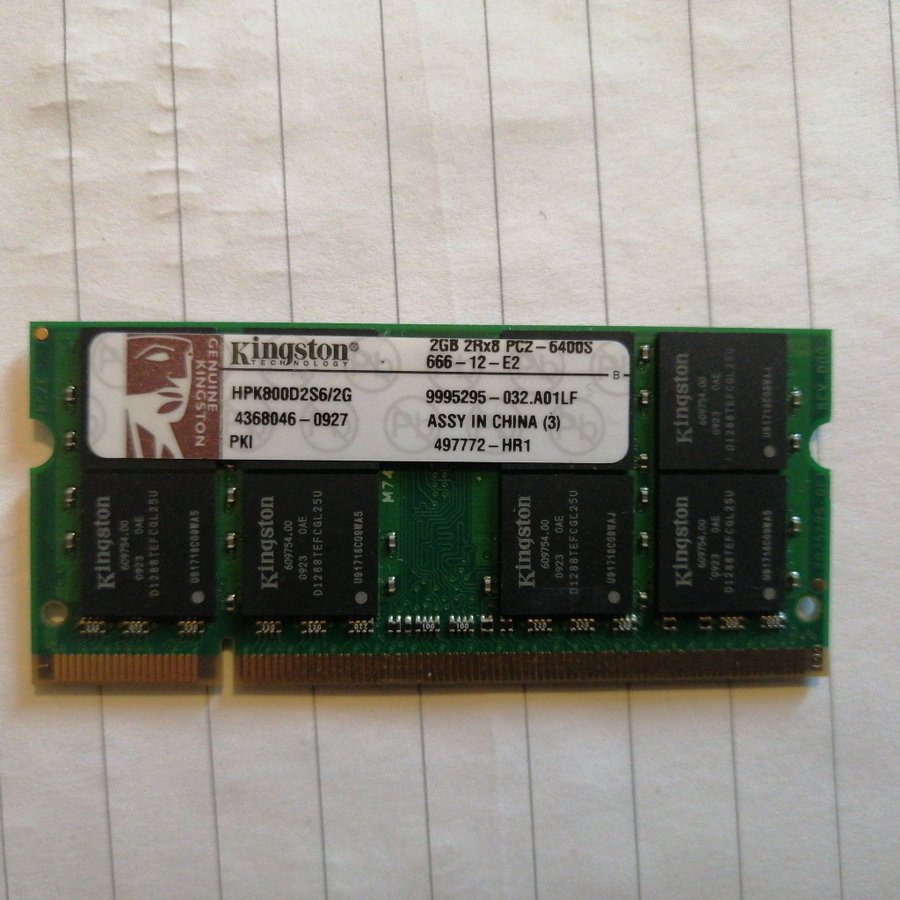 Kingston 2GB 2Rx8 PCZ-6400S 666-12-E2