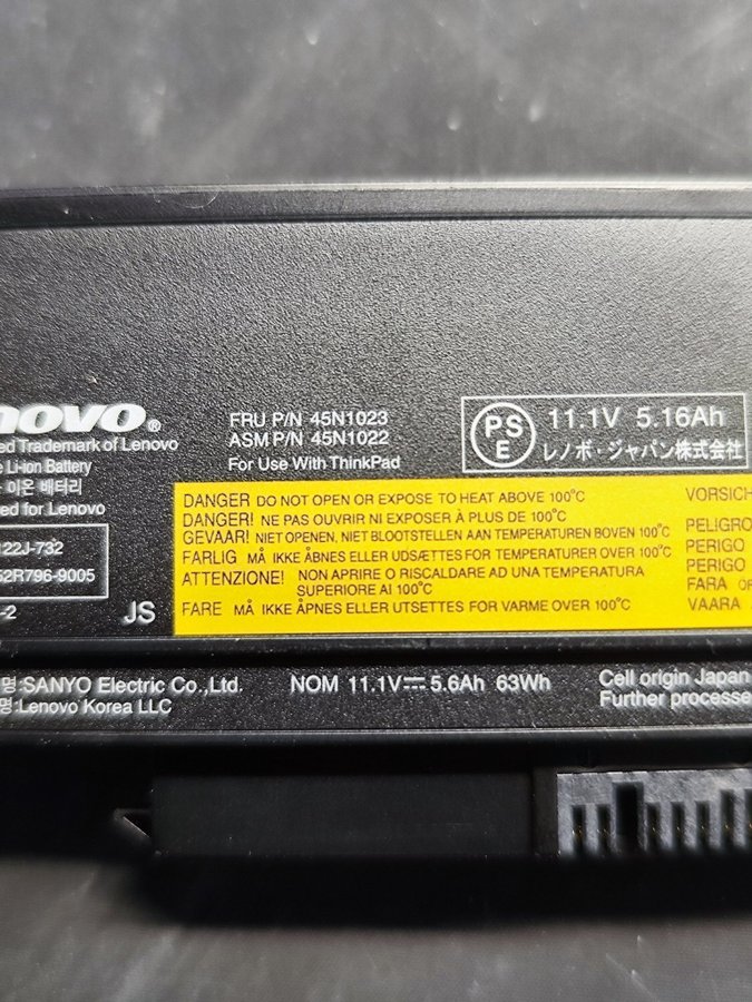 Lenovo Laptop batteri 45N1023 5 stycken#1